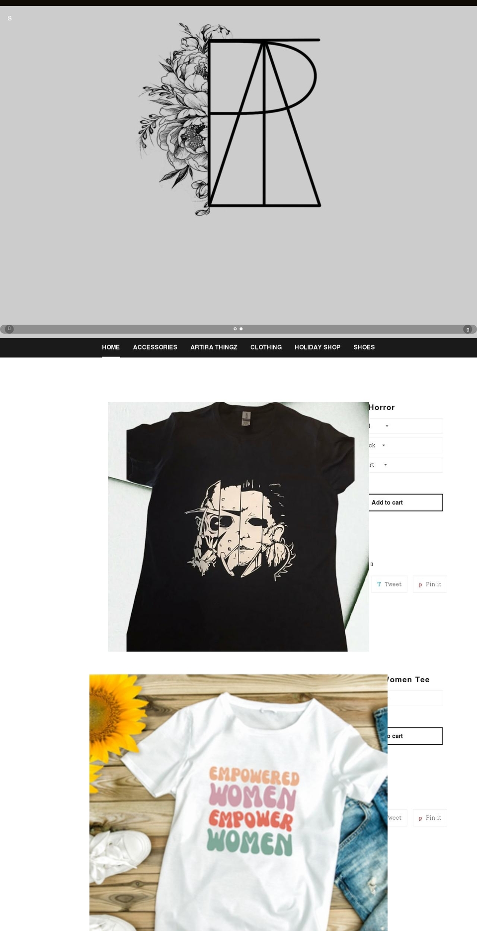 artiraboutique.com — Shopify storefront screenshot