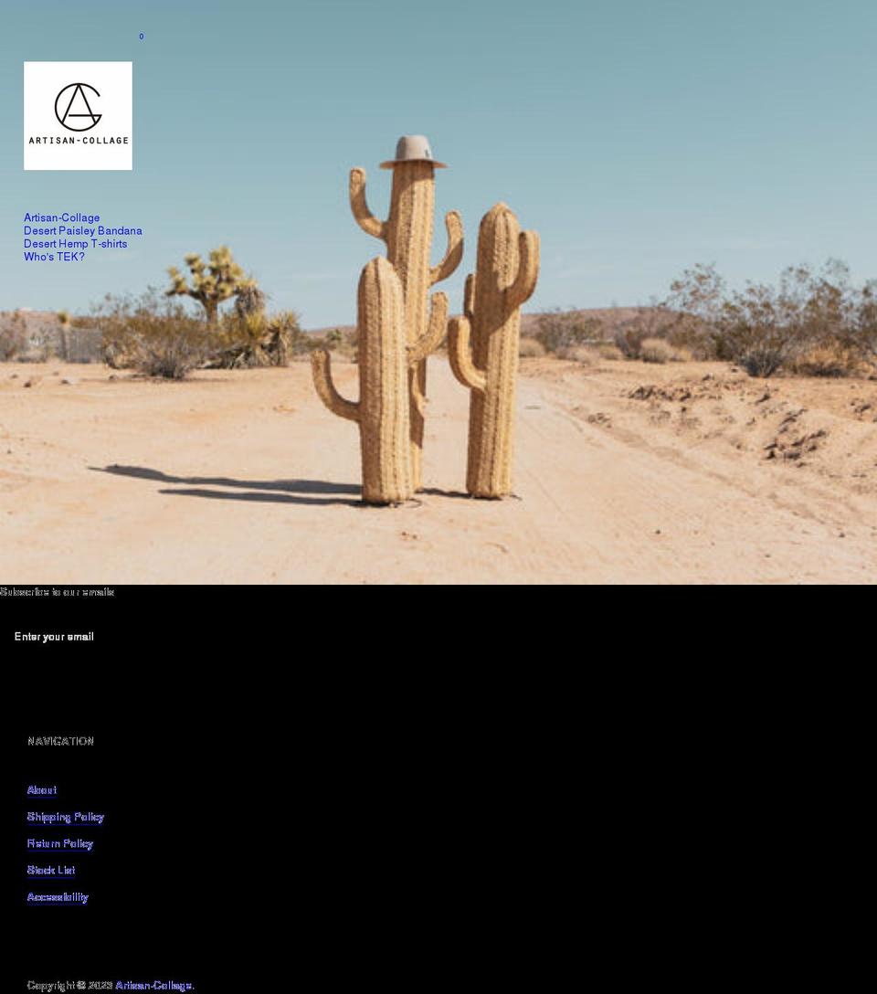 artisan-collage.com shopify website screenshot