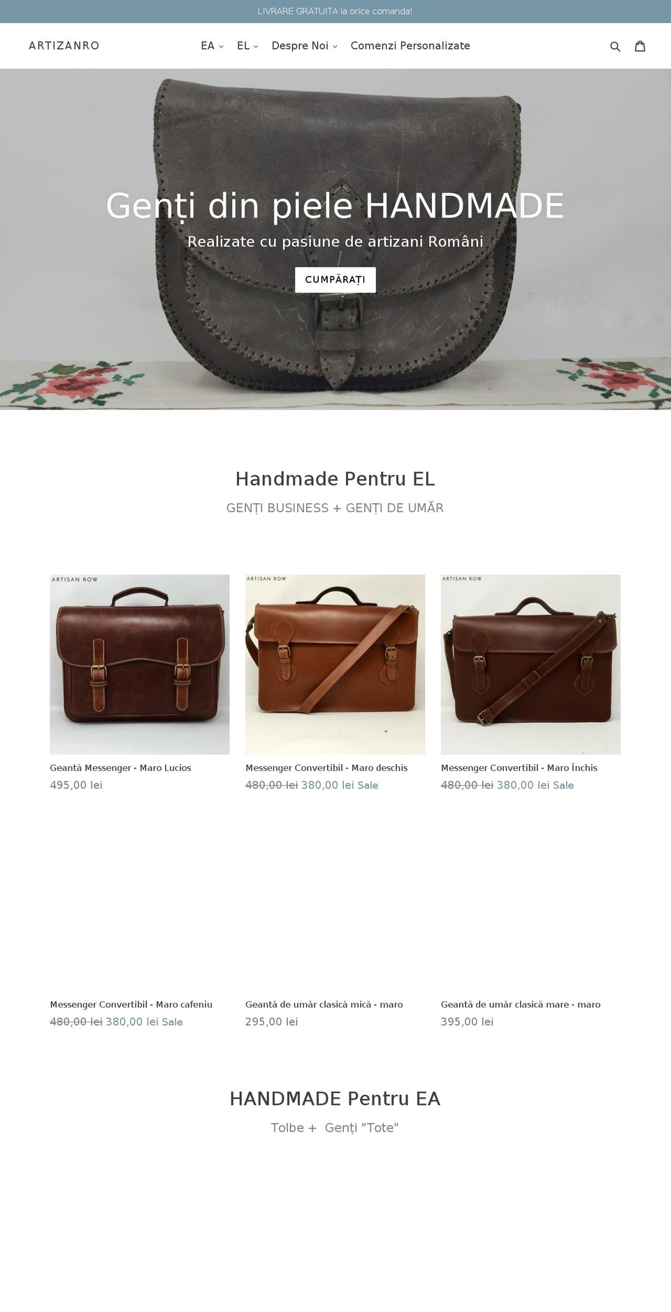 artisan-row.com — Shopify storefront screenshot