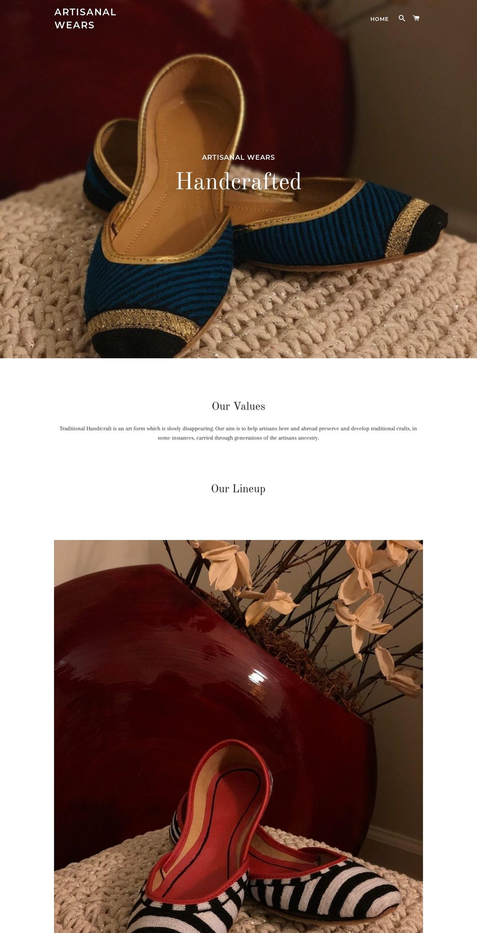 artisanalwears.com — Shopify storefront screenshot