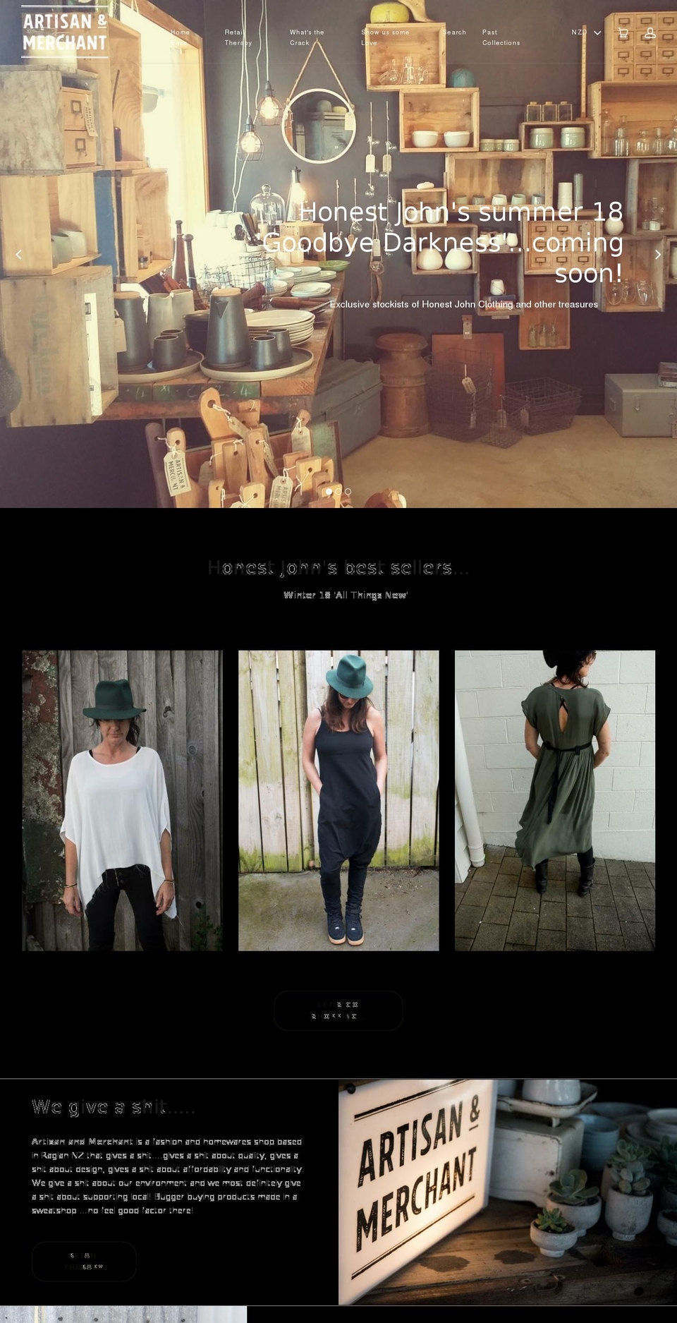 artisanandmerchant.com — Shopify storefront screenshot