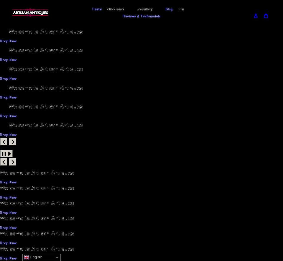 artisanantiques.net shopify website screenshot