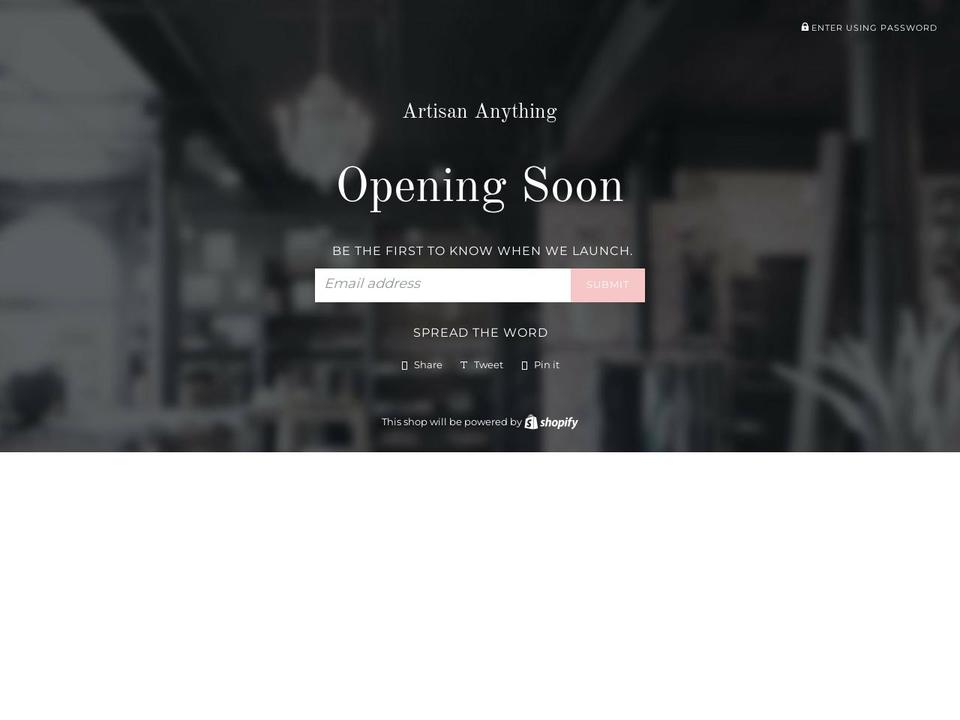 artisananything.com — Shopify storefront screenshot