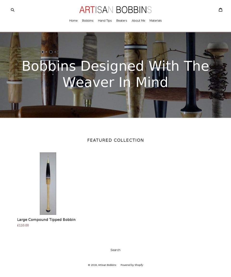 artisanbobbins.com shopify website screenshot