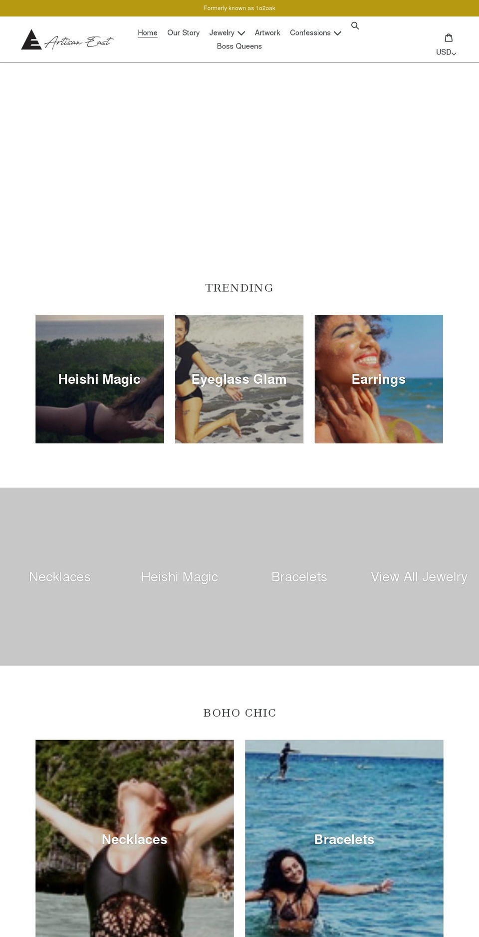 artisaneast.com shopify website screenshot