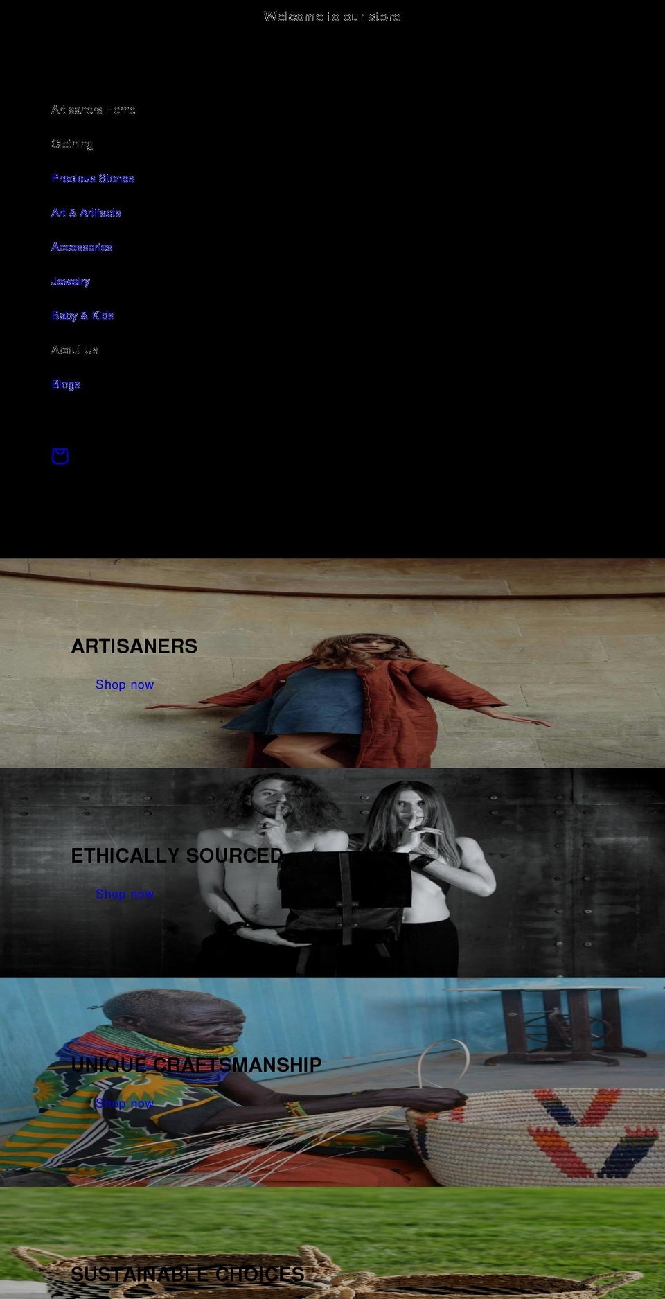 artisaners.com shopify website screenshot