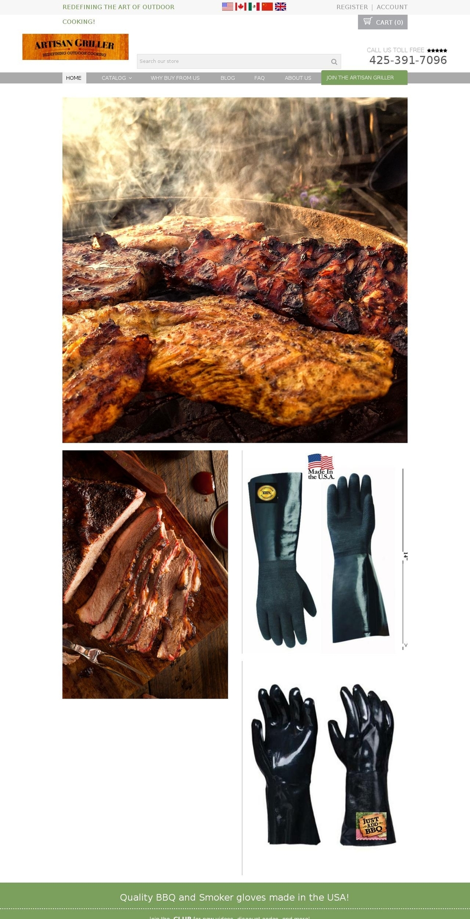 artisangriller.com shopify website screenshot