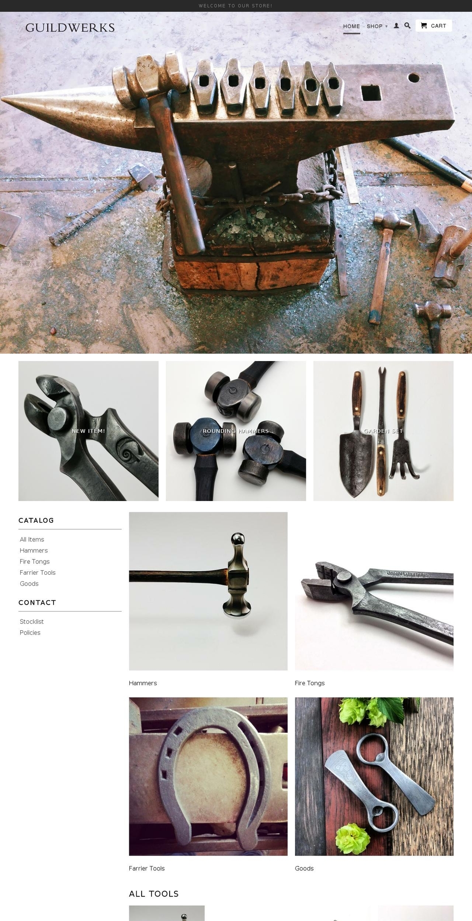 artisanhammers.com shopify website screenshot