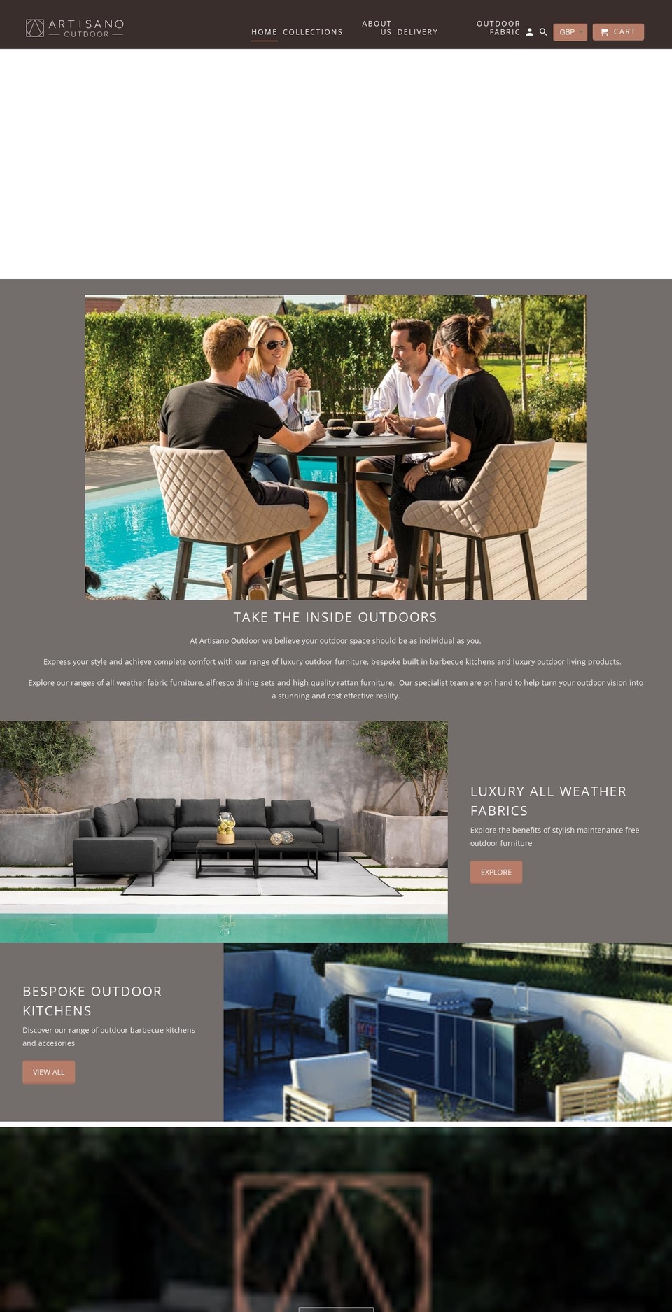 artisanooutdoor.com — Shopify storefront screenshot