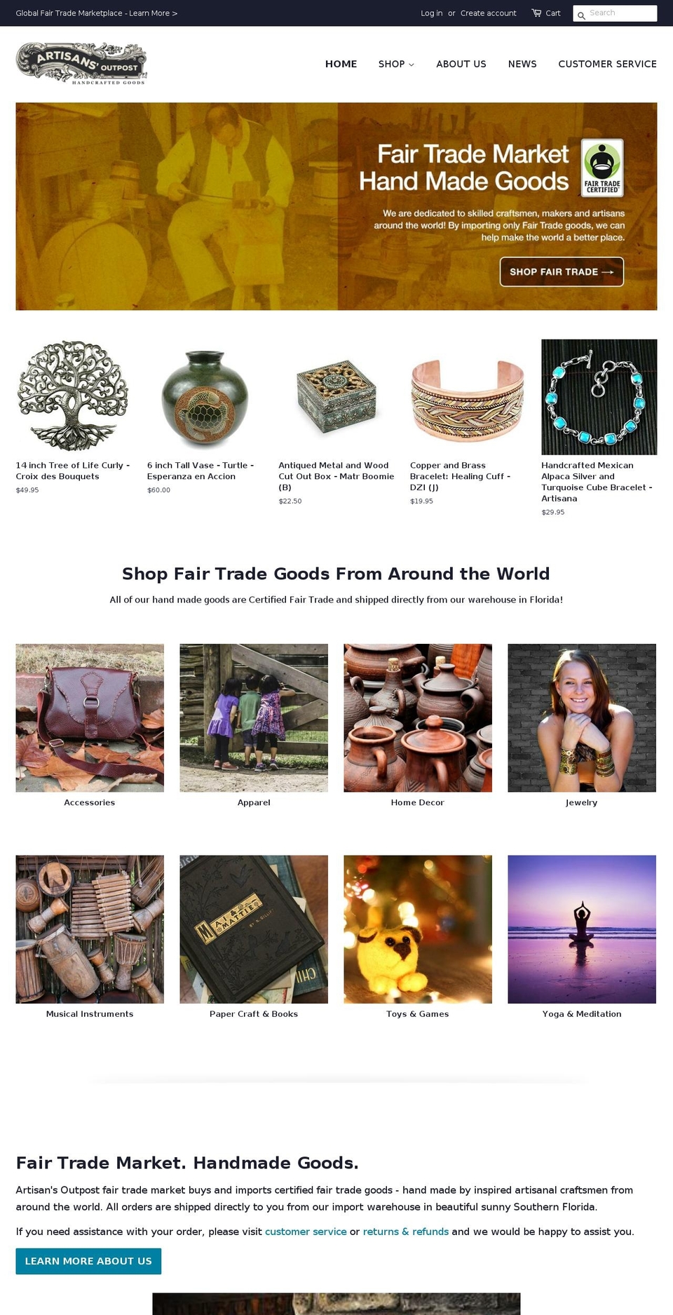 artisans-outpost.com — Shopify storefront screenshot