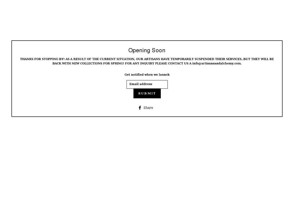Impluse designed version Shopify theme site example artisansandalchemy.myshopify.com