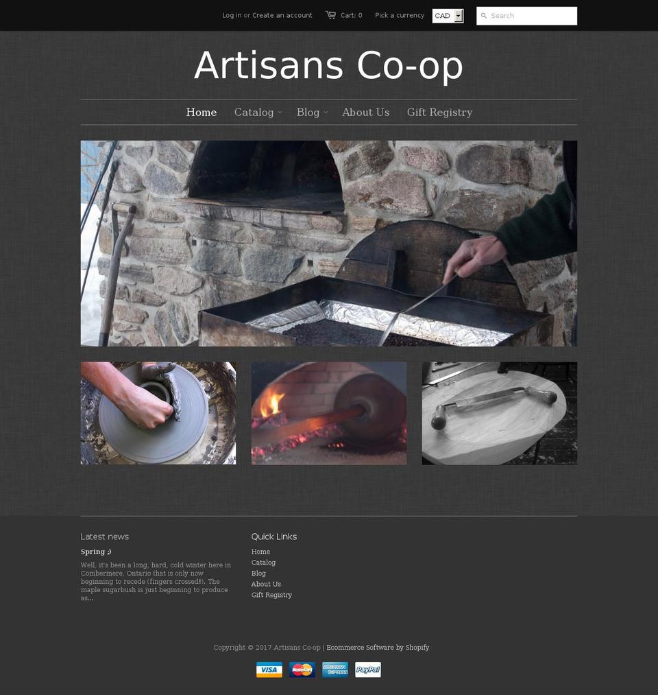 artisansco-op.net shopify website screenshot