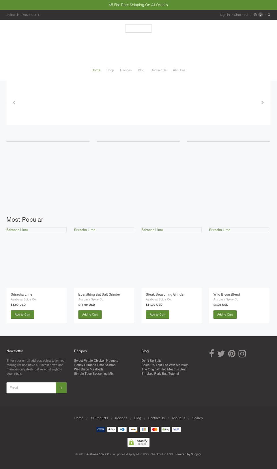 artisanspiceco.com — Shopify storefront screenshot