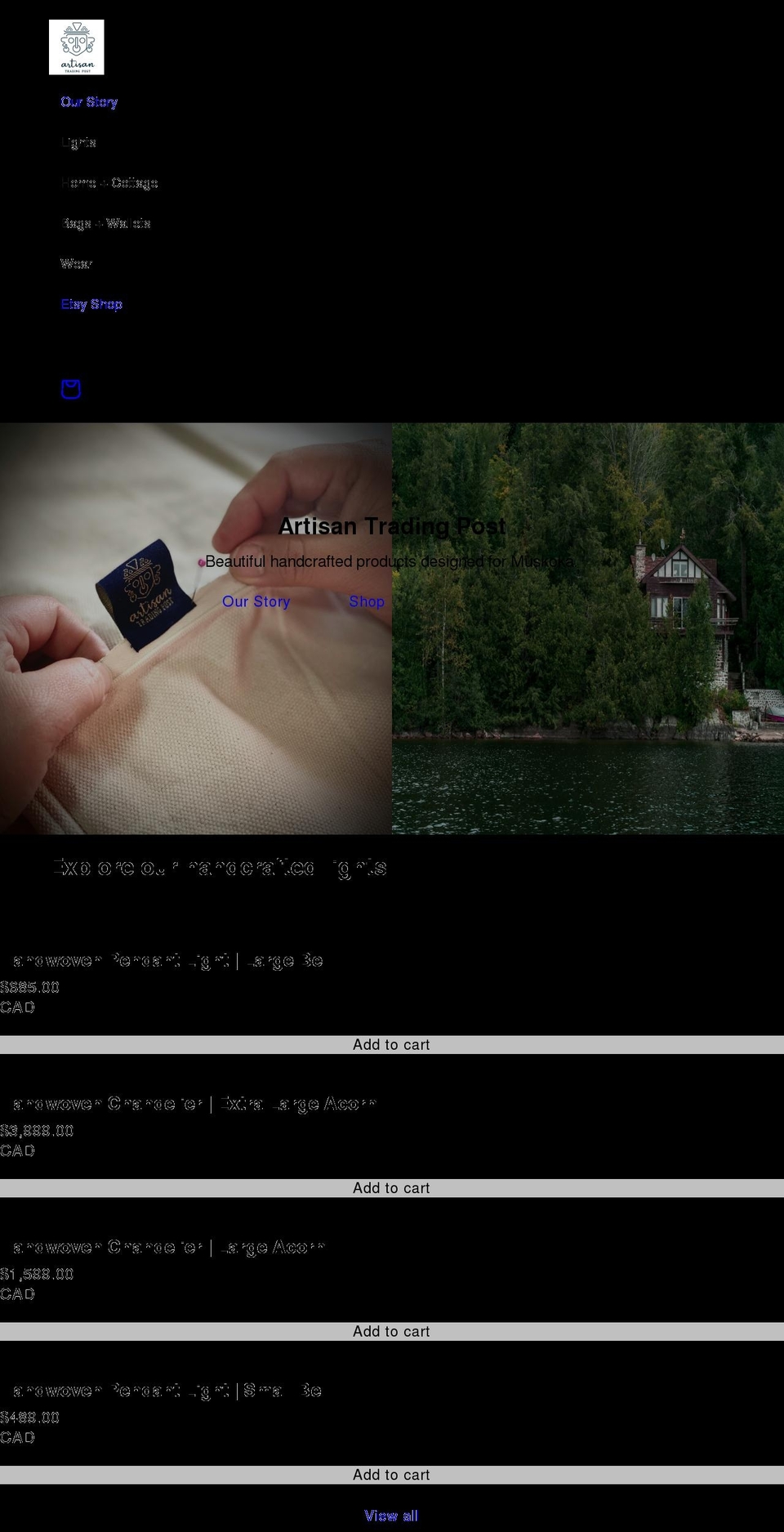 artisantradingpost.com shopify website screenshot