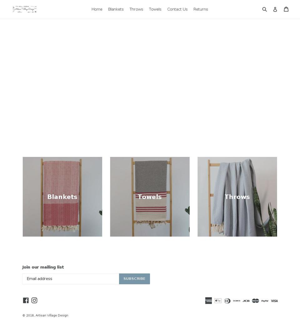 artisanvillagedesign.com — Shopify storefront screenshot