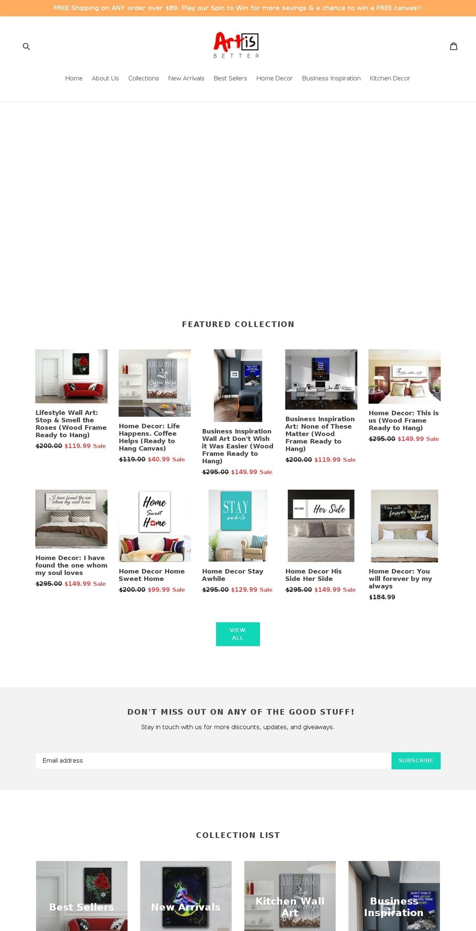 artisbetter.com — Shopify storefront screenshot