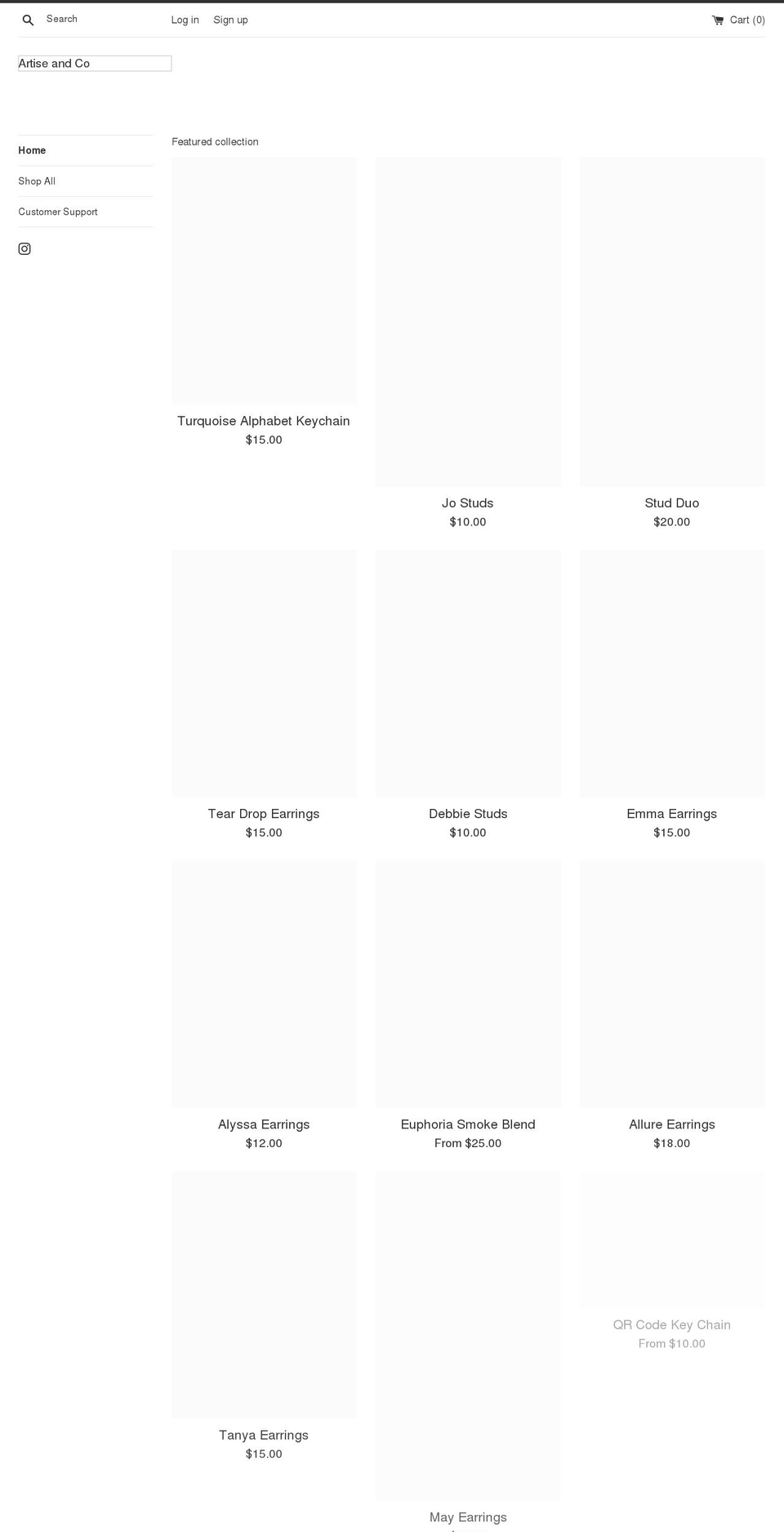 artiseandco.com shopify website screenshot