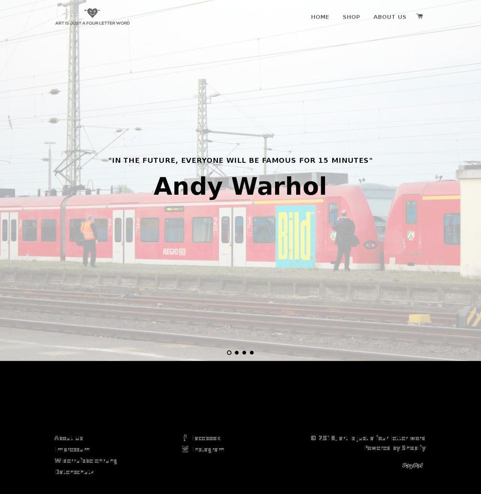 artisjustafourletterword-shop.com shopify website screenshot