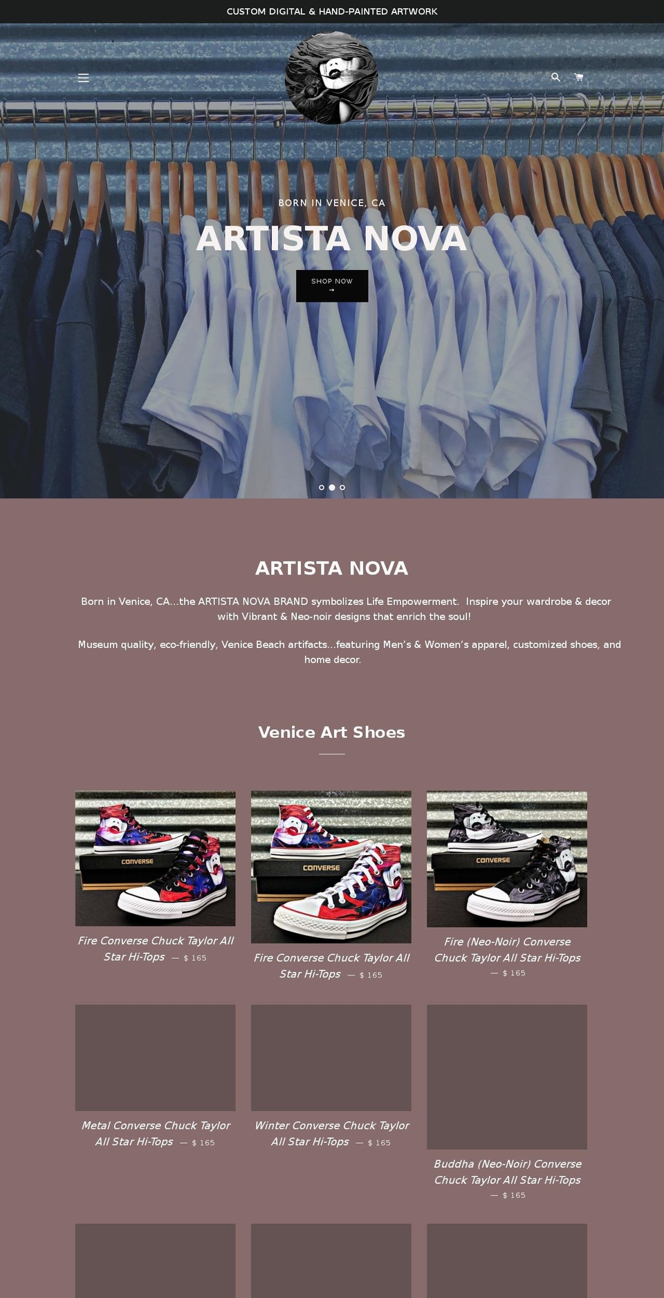 artistanova.com shopify website screenshot