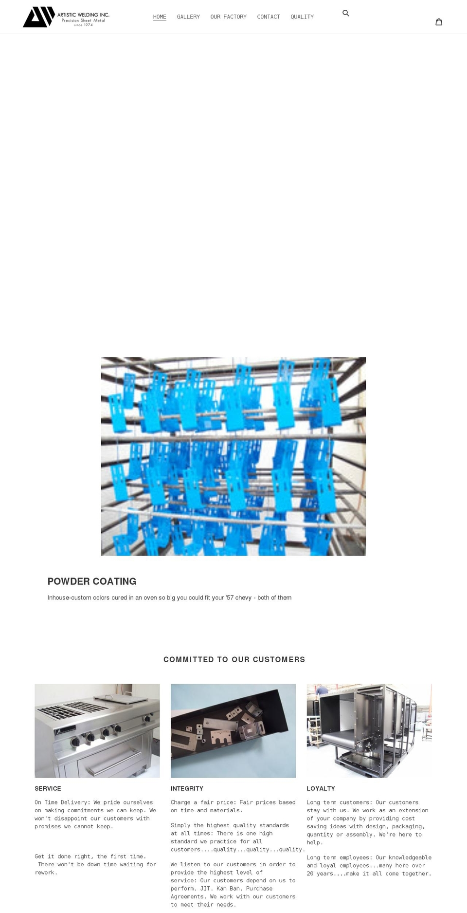 artistic-welding.com shopify website screenshot