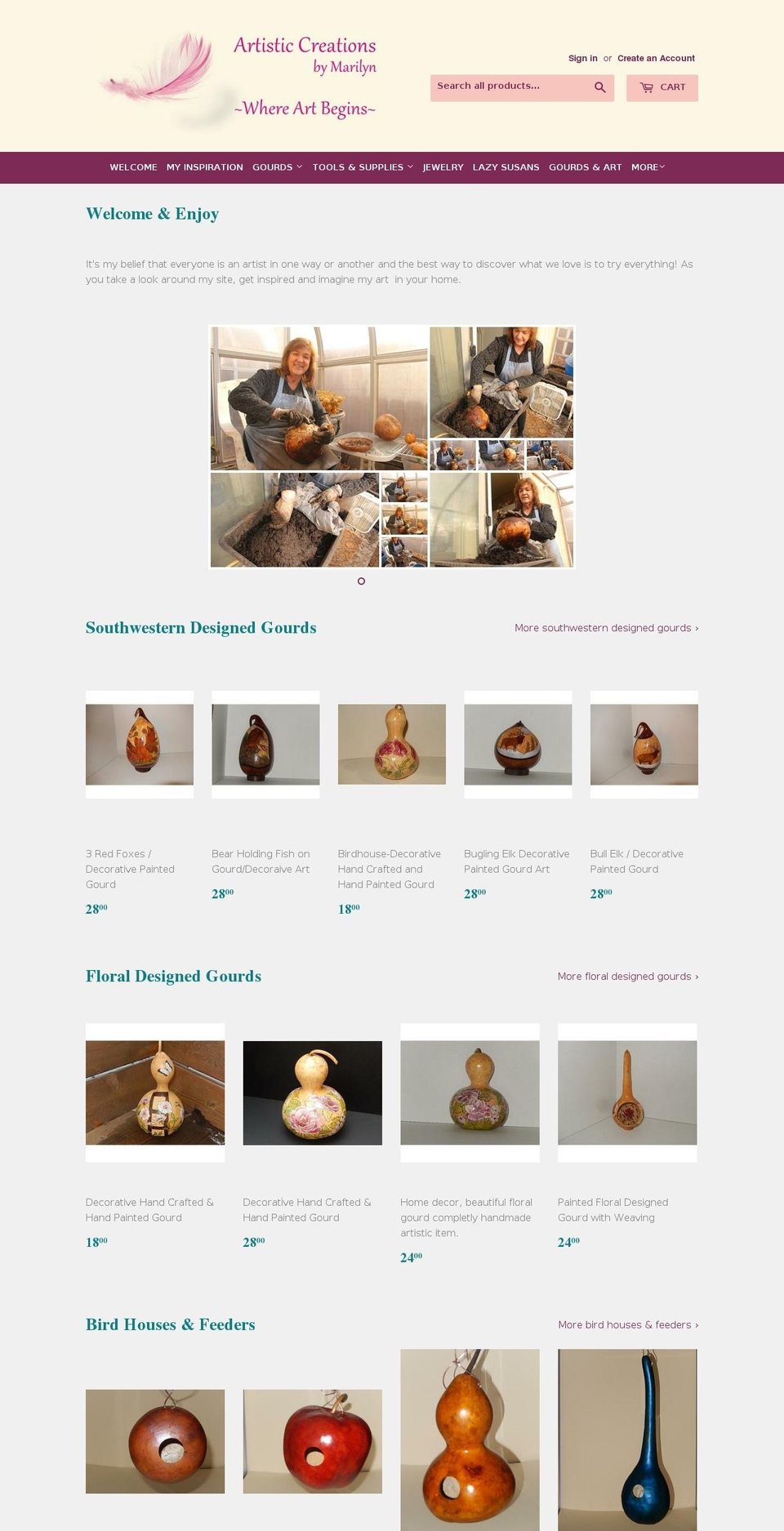 artisticcreations.biz shopify website screenshot