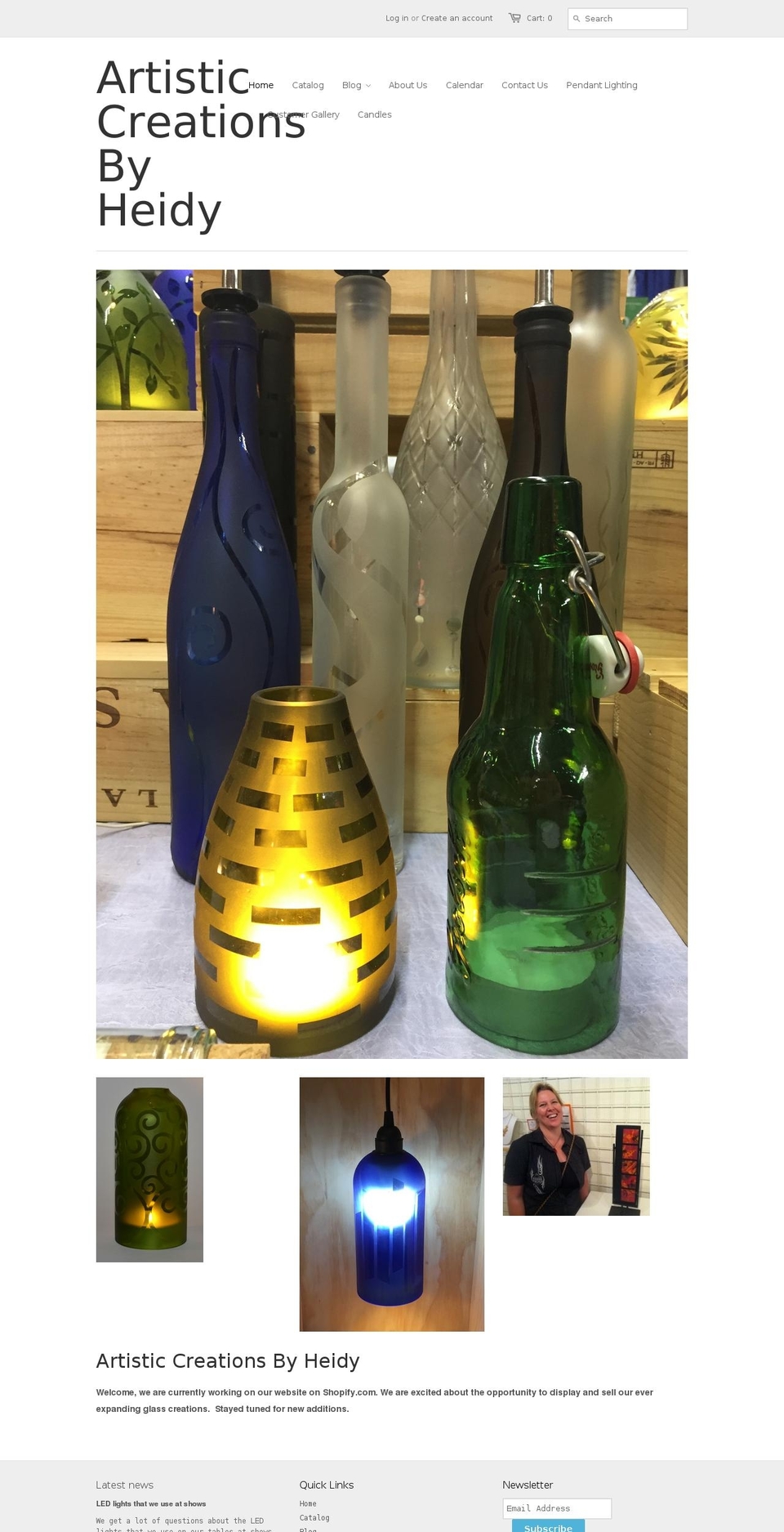 artisticcreationsbyheidy.com shopify website screenshot