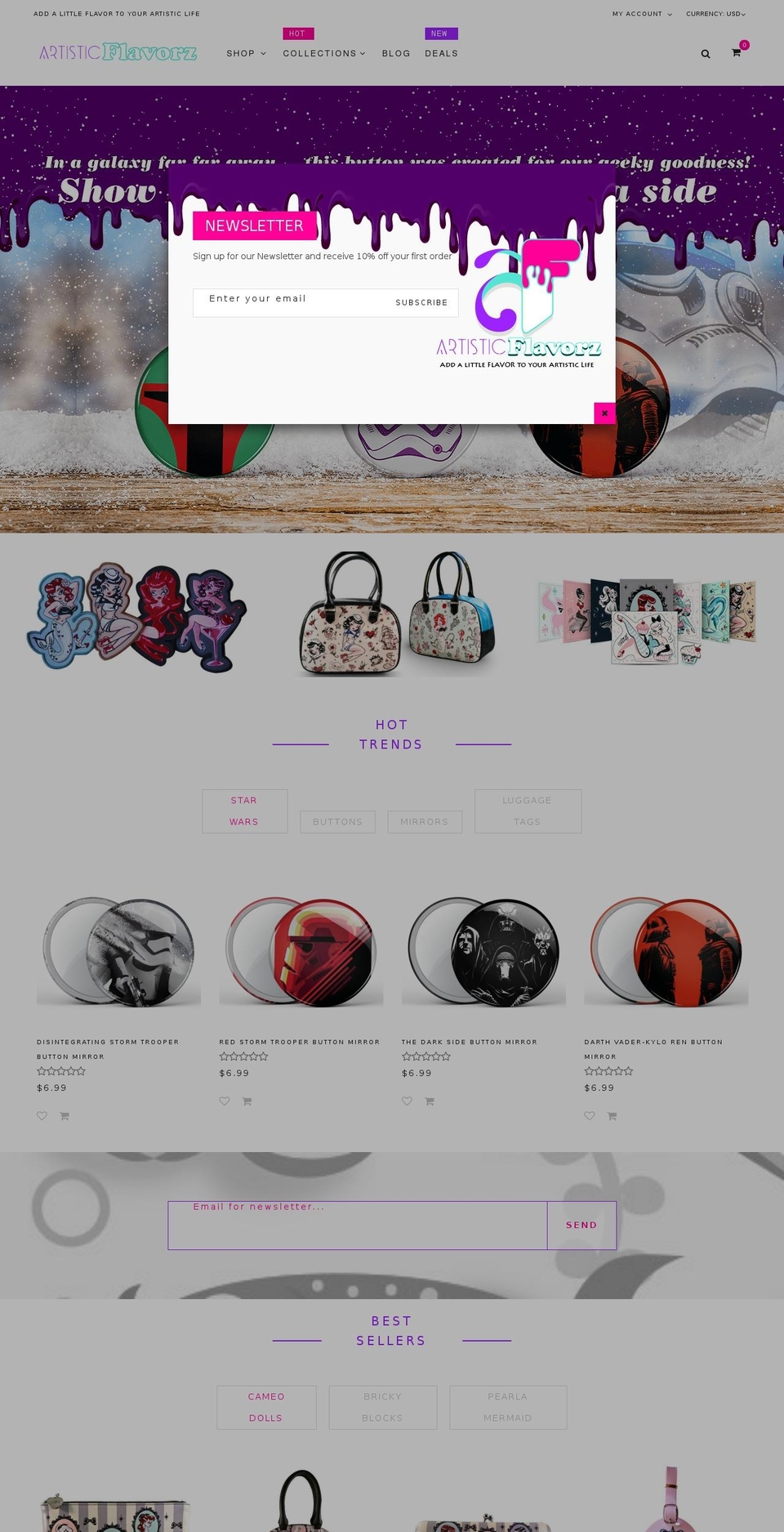 artisticflavorz.com shopify website screenshot