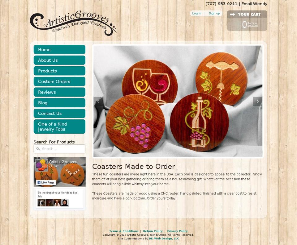 artisticgrooves.com shopify website screenshot