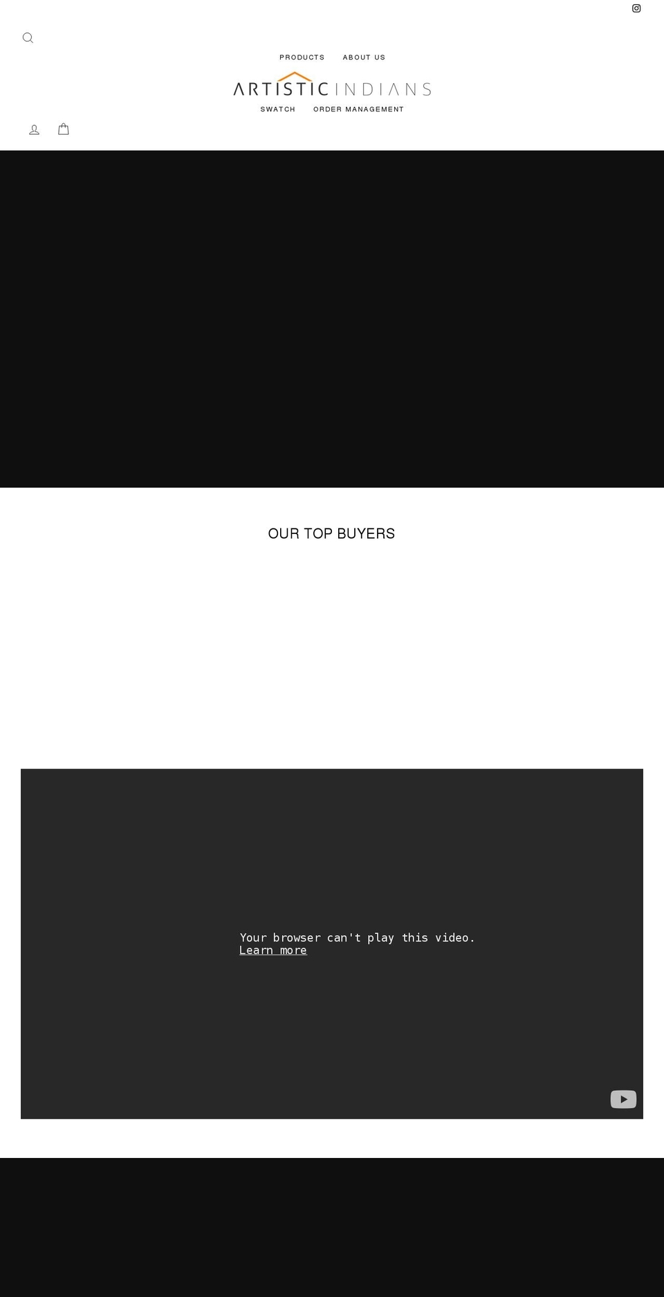 artisticindians.com shopify website screenshot