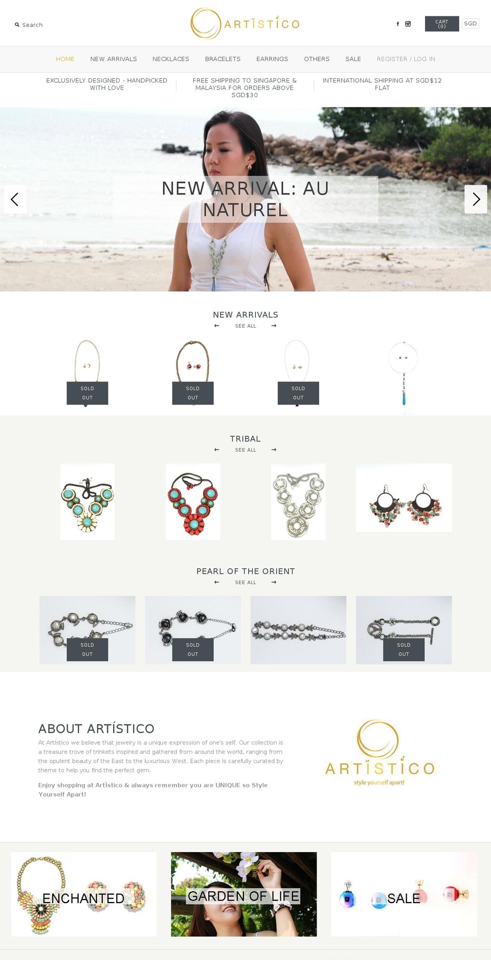 artisticostore.com — Shopify storefront screenshot