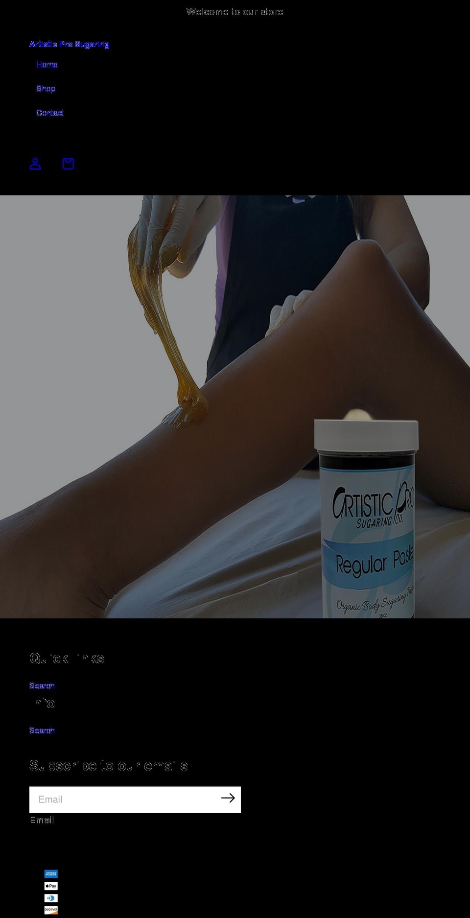 artisticprosugar.com shopify website screenshot