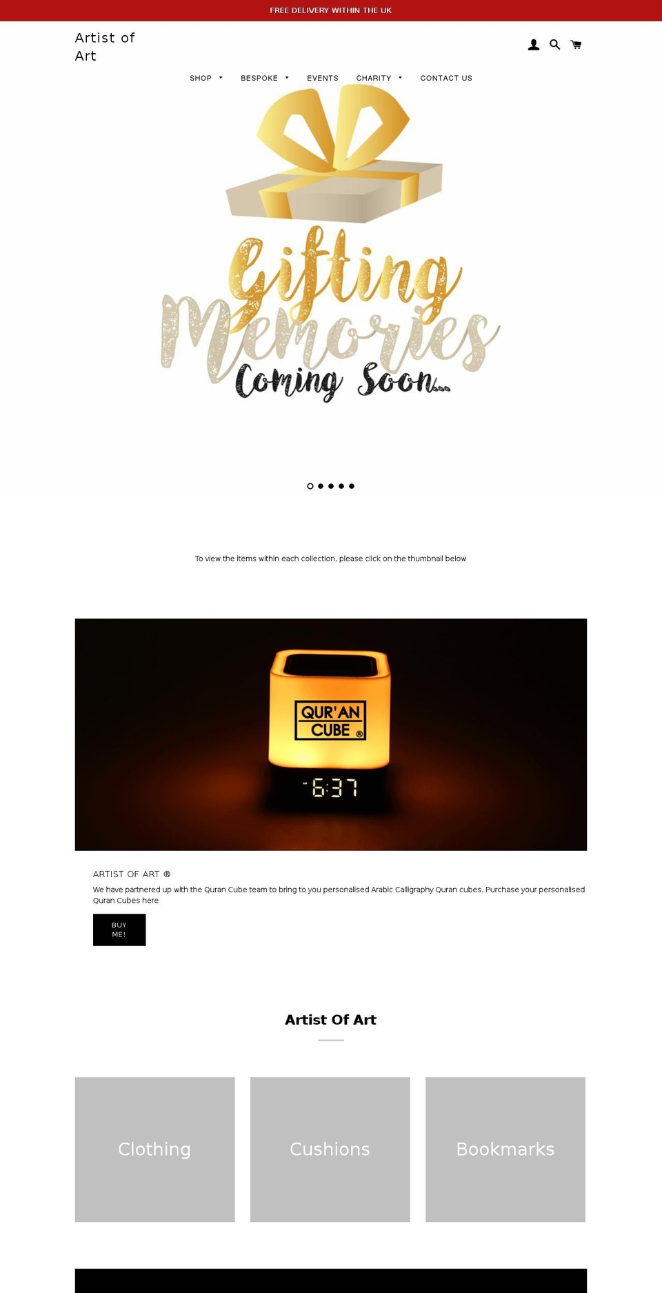 artistofart.com — Shopify storefront screenshot