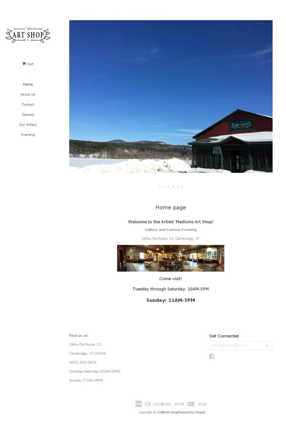 artistsmediums.com shopify website screenshot
