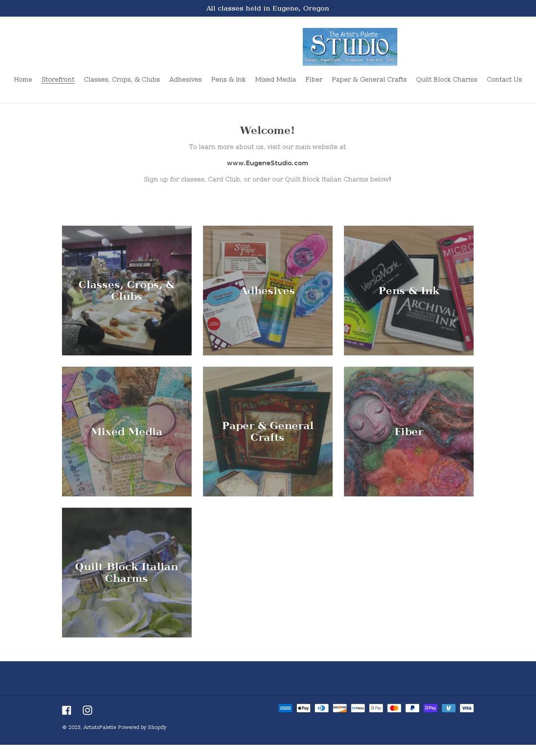 artistspalette.myshopify.com shopify website screenshot