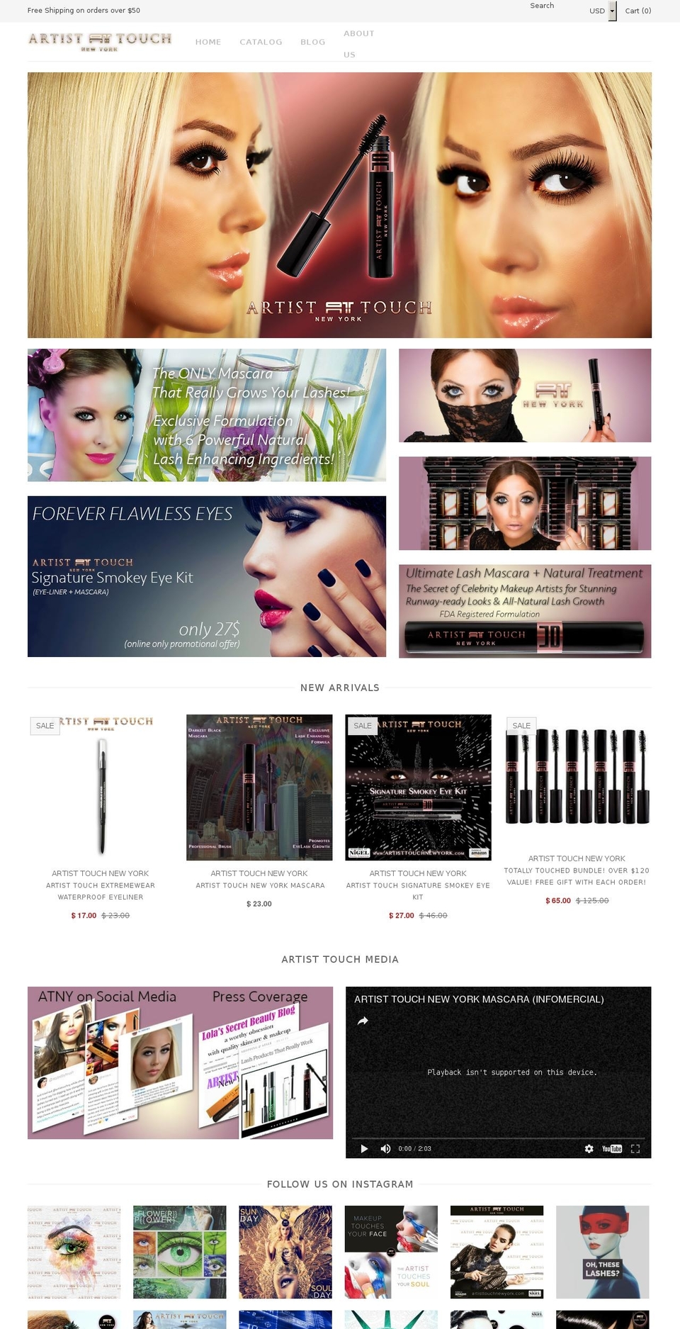 artisttouchnewyork.com shopify website screenshot