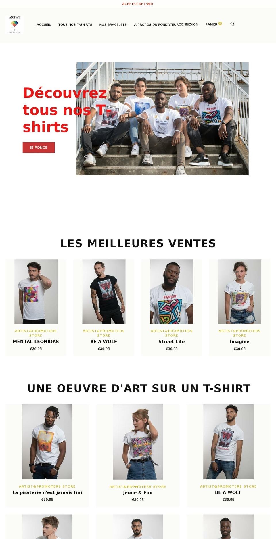 artistxpromoters.com — Shopify storefront screenshot