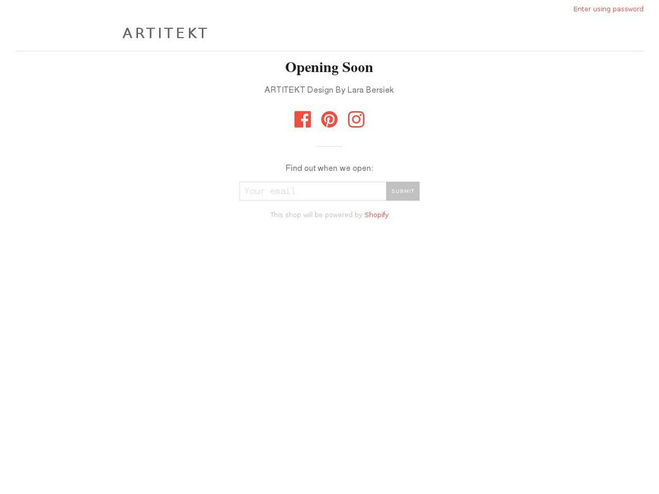 artitekt.com — Shopify storefront screenshot