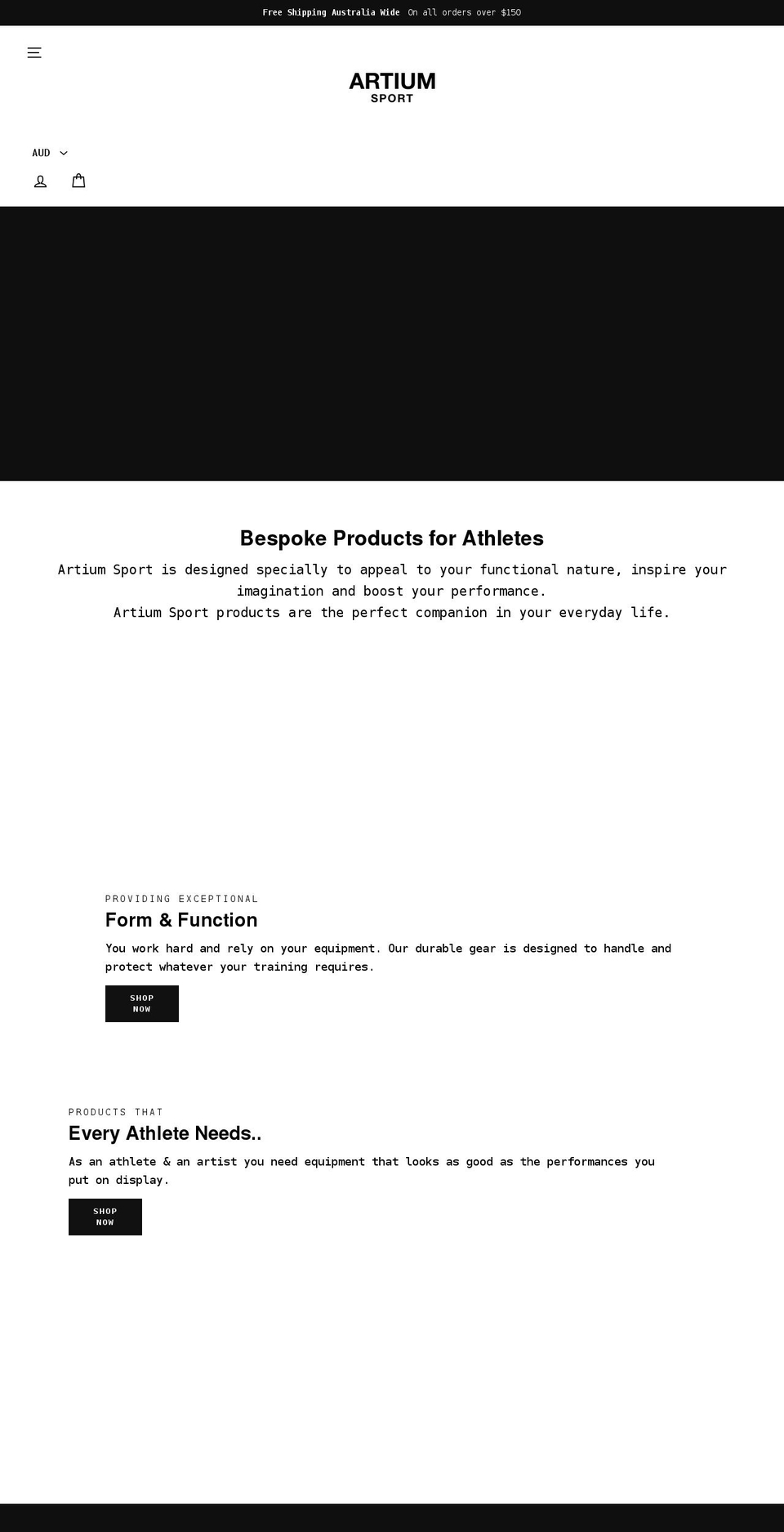 artiumsport.com shopify website screenshot