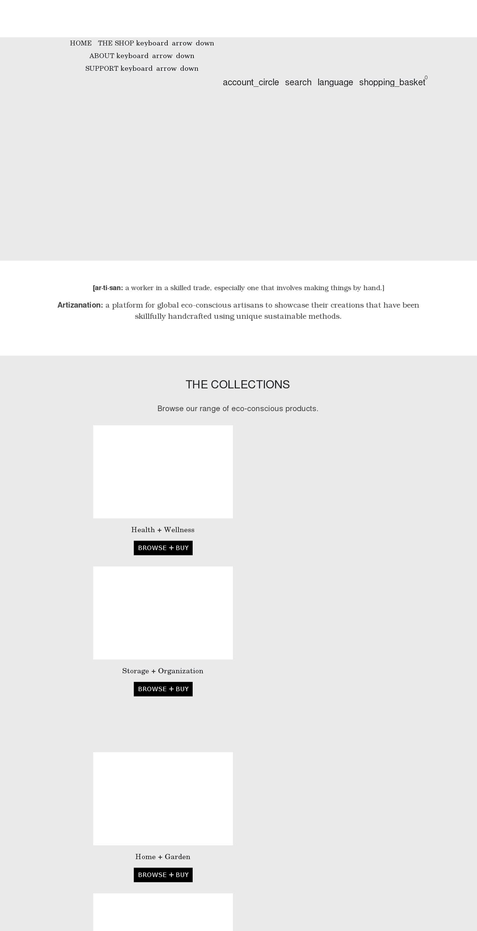 artizanation.com shopify website screenshot
