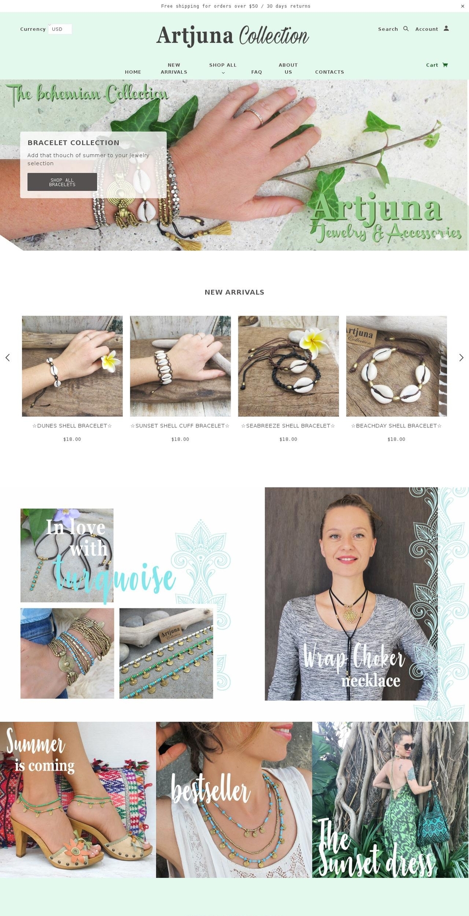 artjunacollection.com — Shopify storefront screenshot