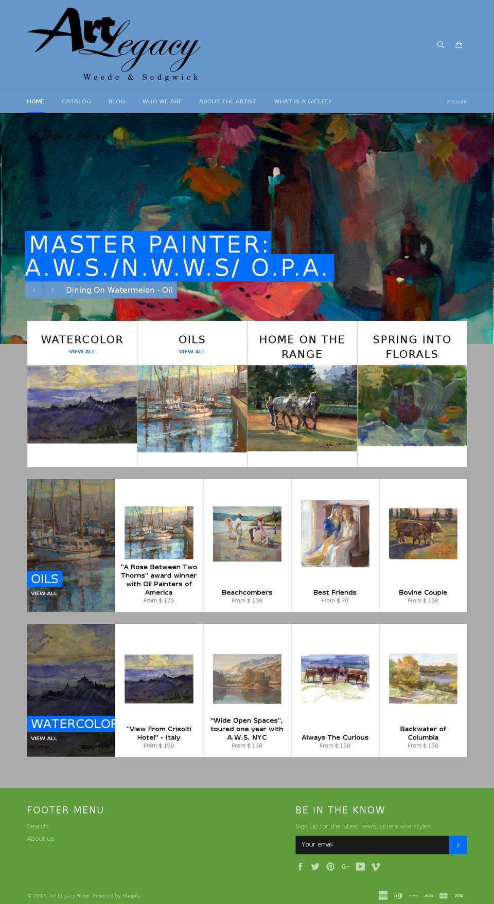 artlegacyshop.com shopify website screenshot