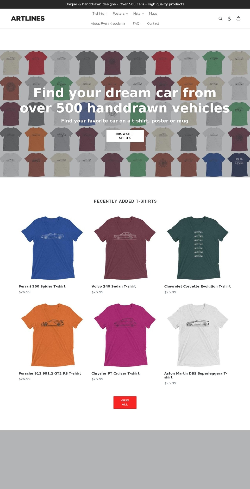 artlinesdesign.com shopify website screenshot