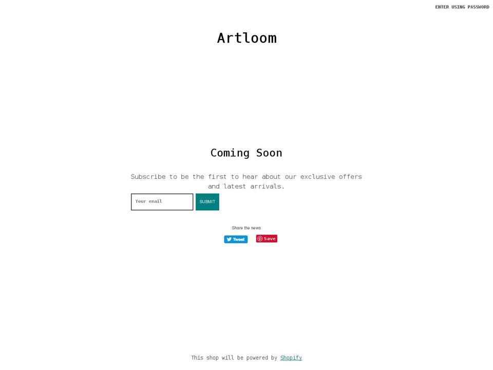 artloom.org shopify website screenshot