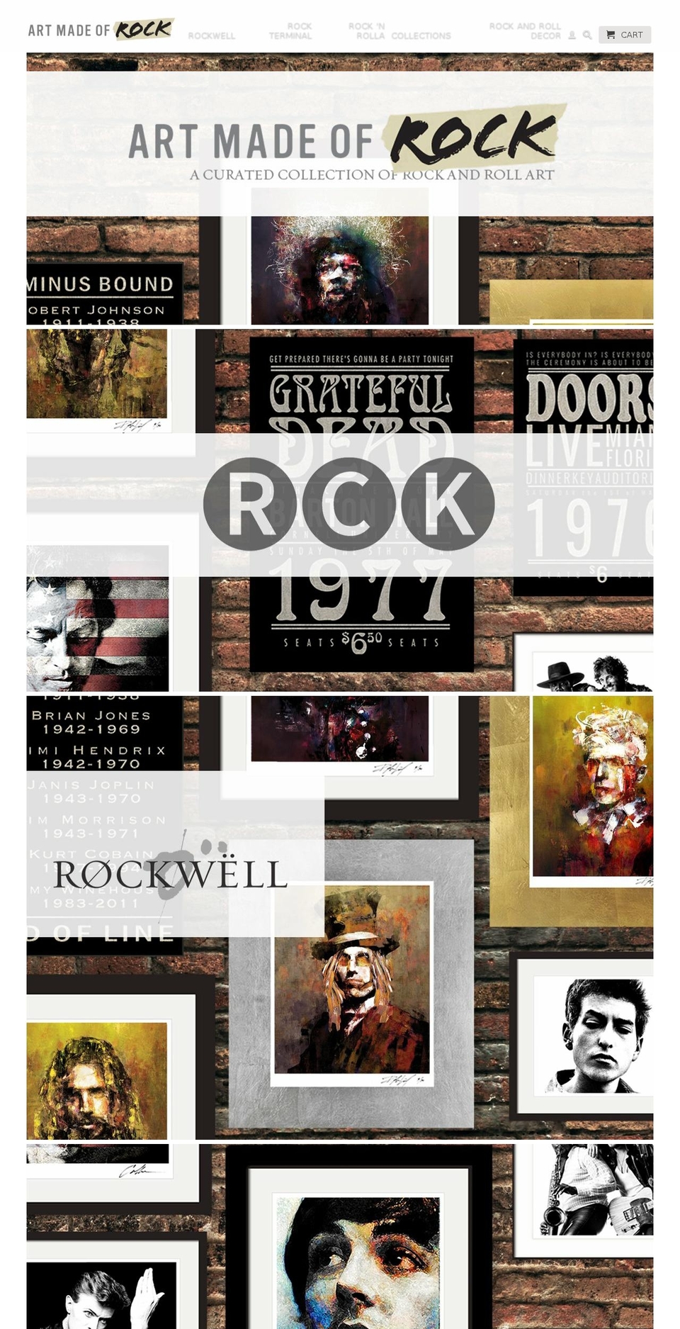 artmadeofrock.com — Shopify storefront screenshot