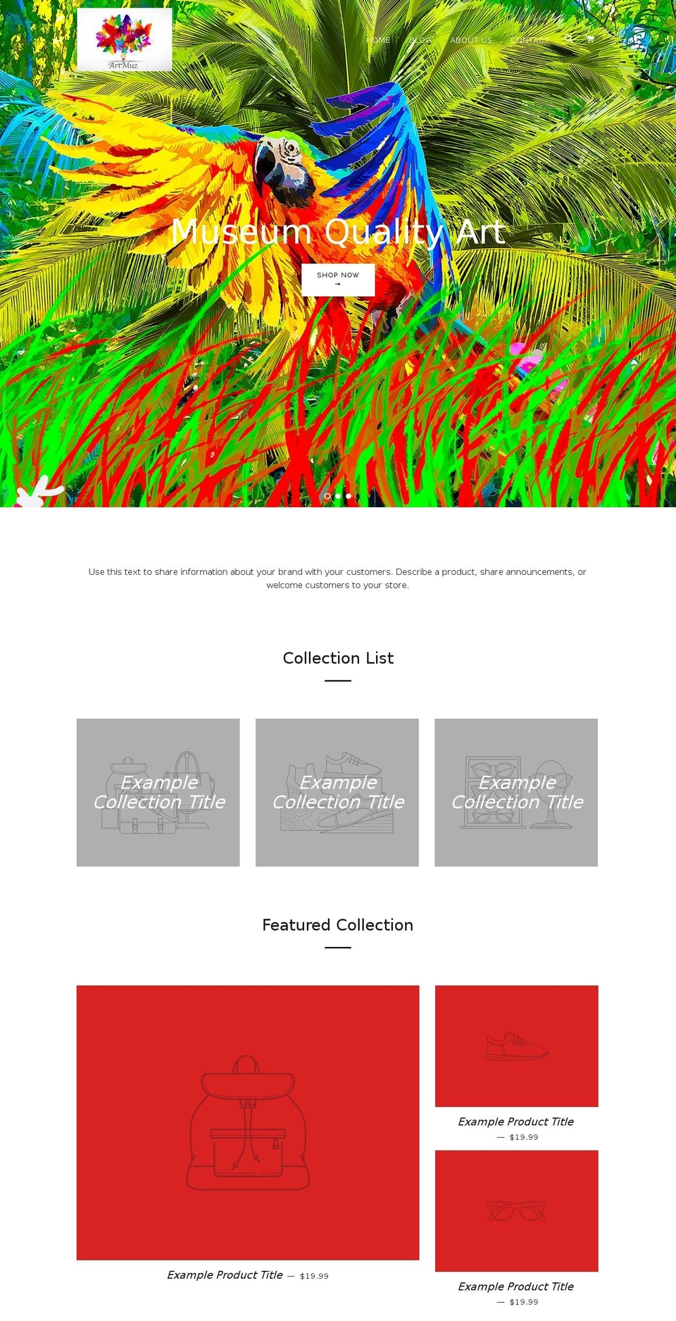 artmuz.net shopify website screenshot