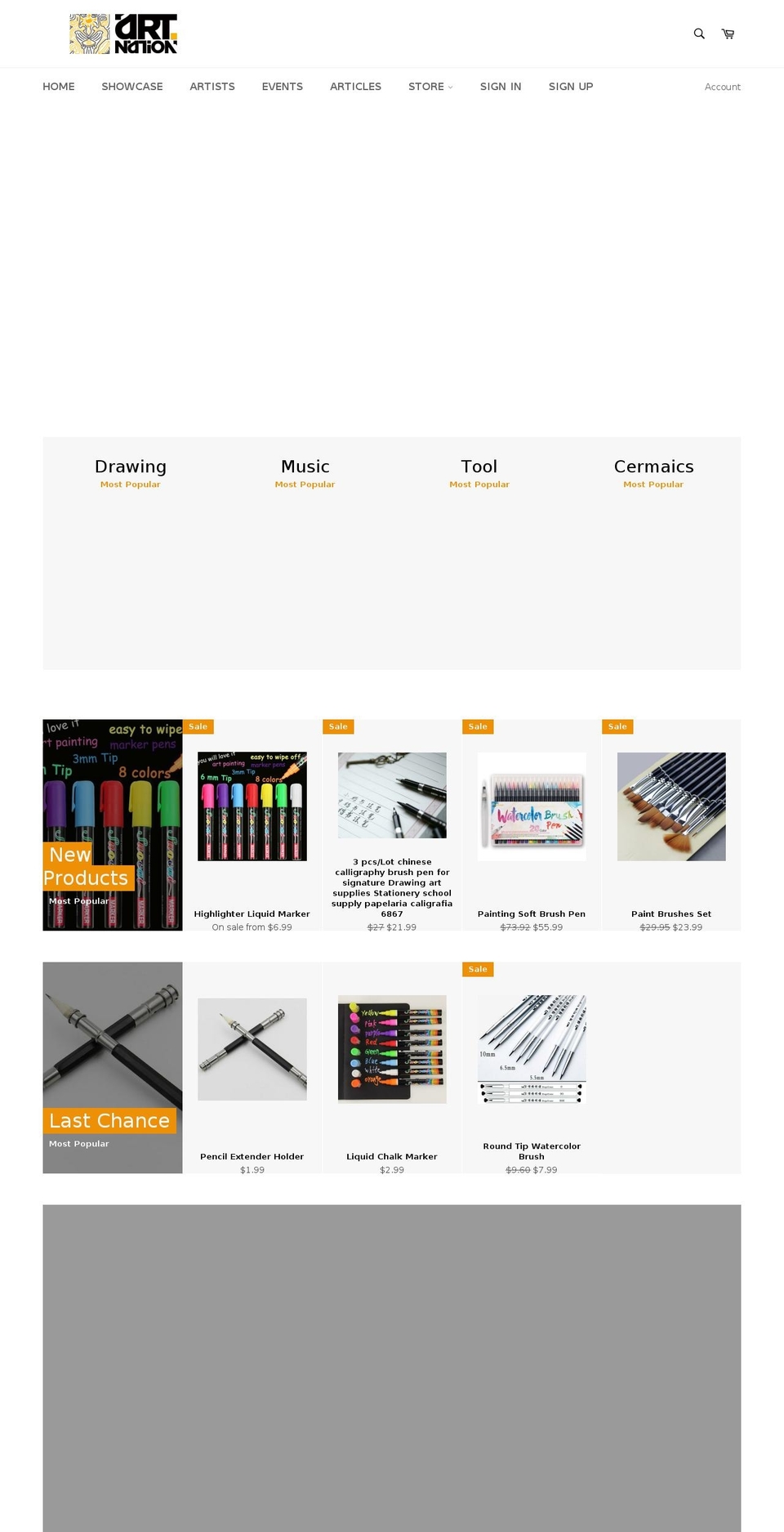 artnation.store shopify website screenshot