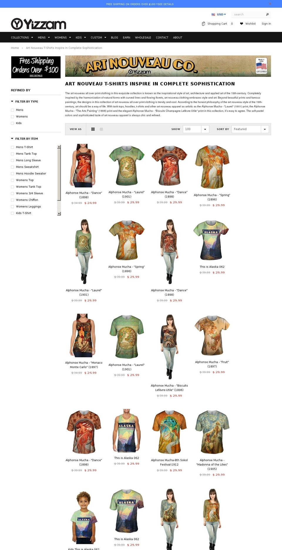 artnouveauco.com — Shopify storefront screenshot