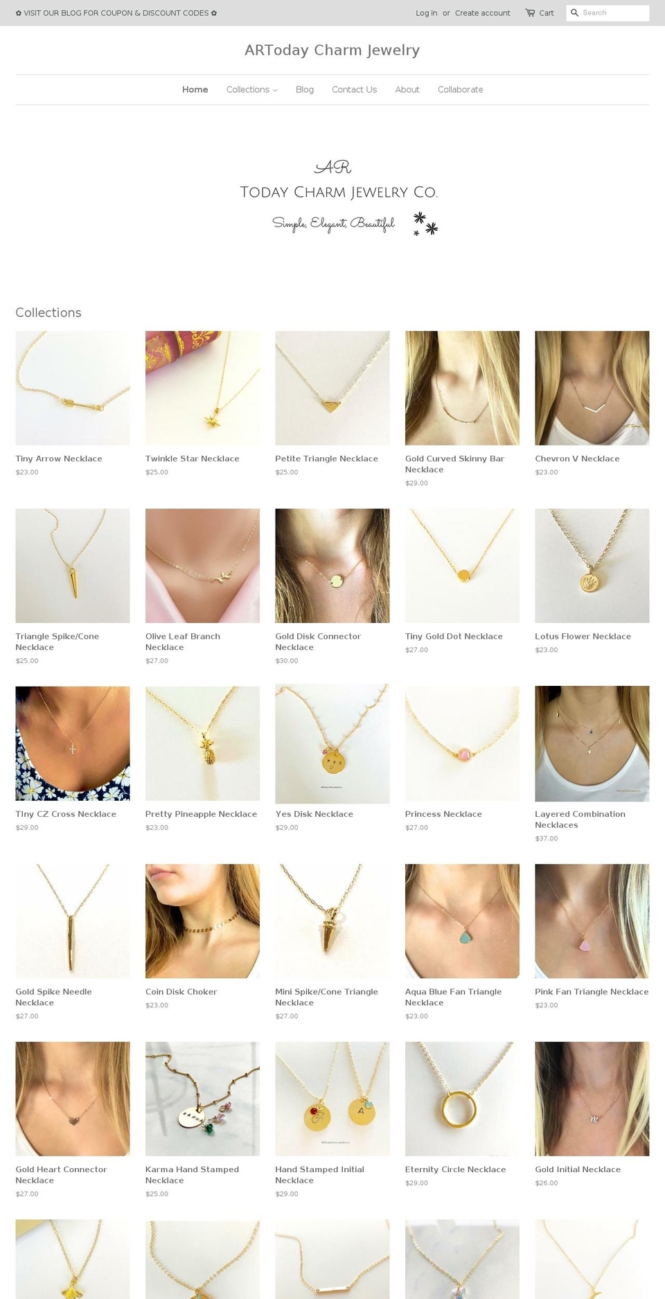 artodaycharmjewelry.net shopify website screenshot