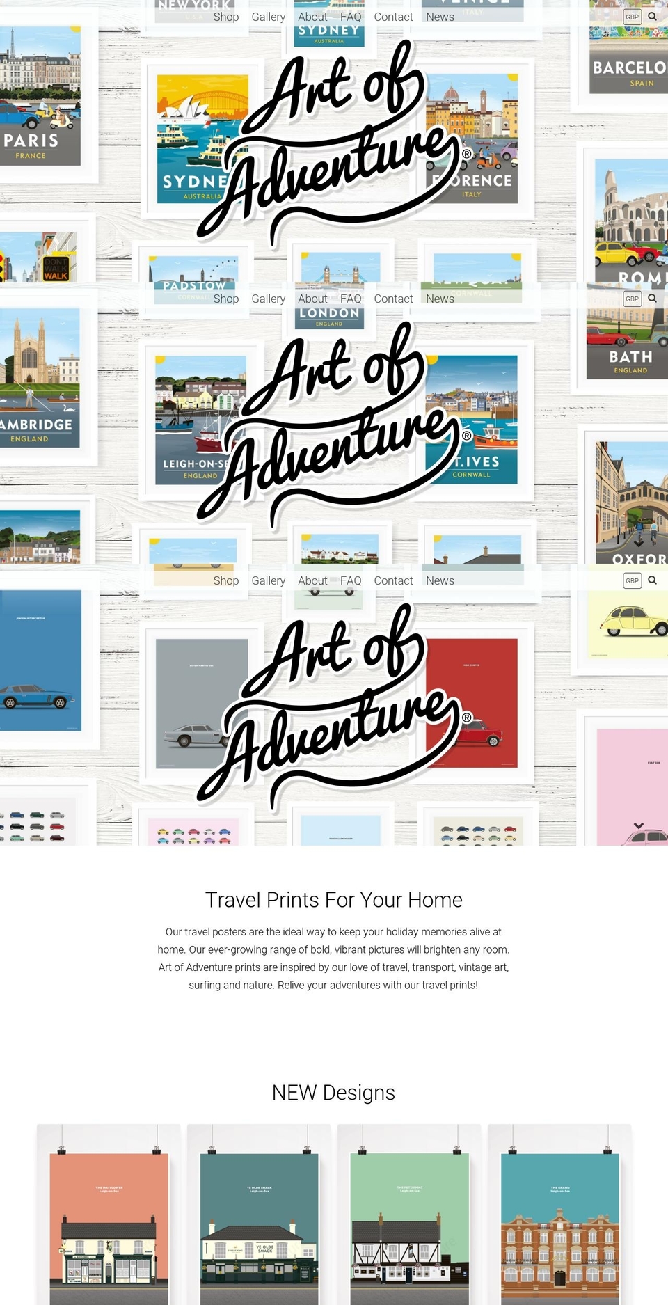 artofadventure.co.uk shopify website screenshot