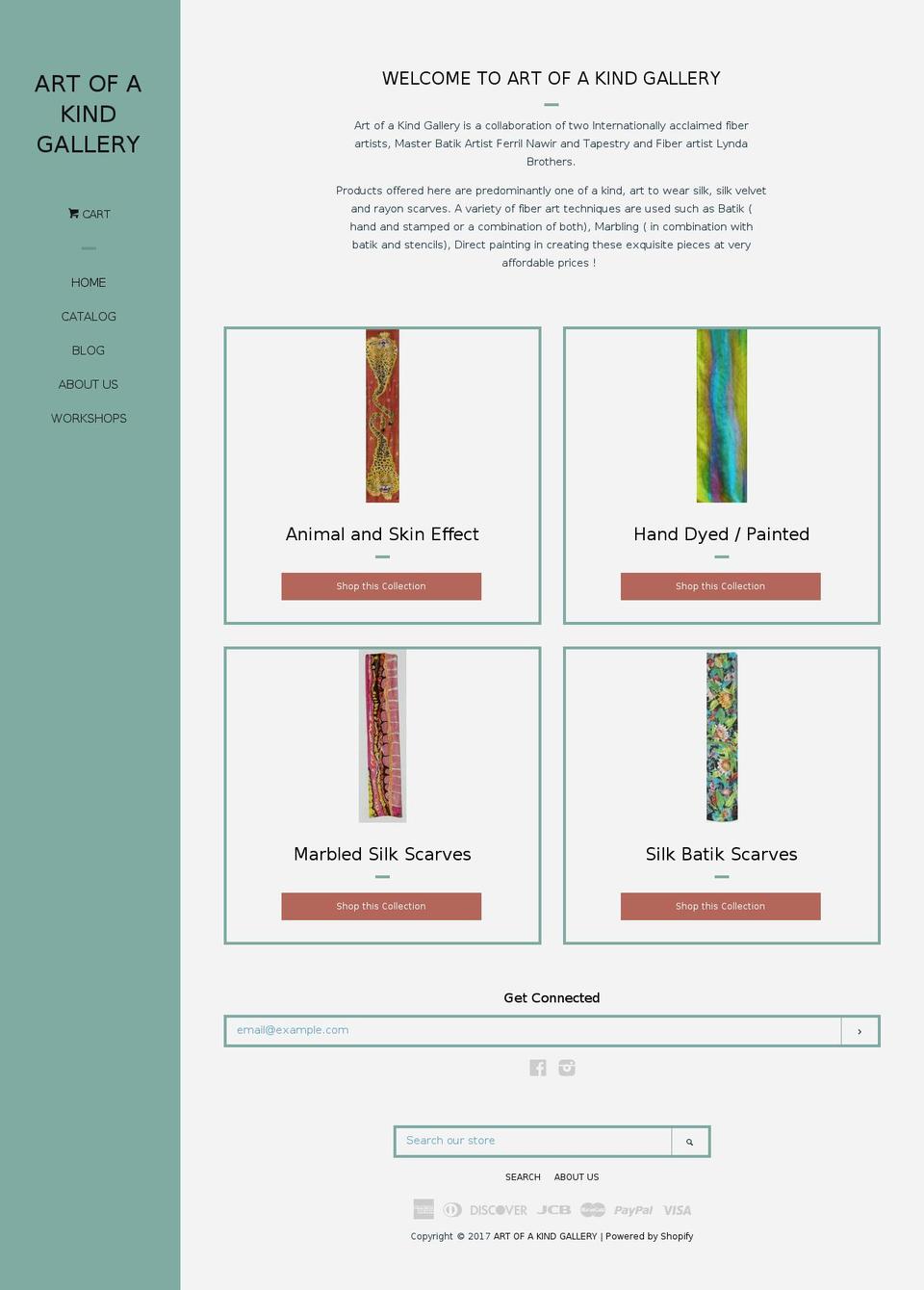 artofakindgallery.com shopify website screenshot
